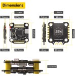 SpeedyBee F405 V4 3-6S 30X30 FC&ESC FPV Stack ICM42688P F405 Flight Controller BLS 55A 4in1 ESC for FPV Freestyle Drone Model